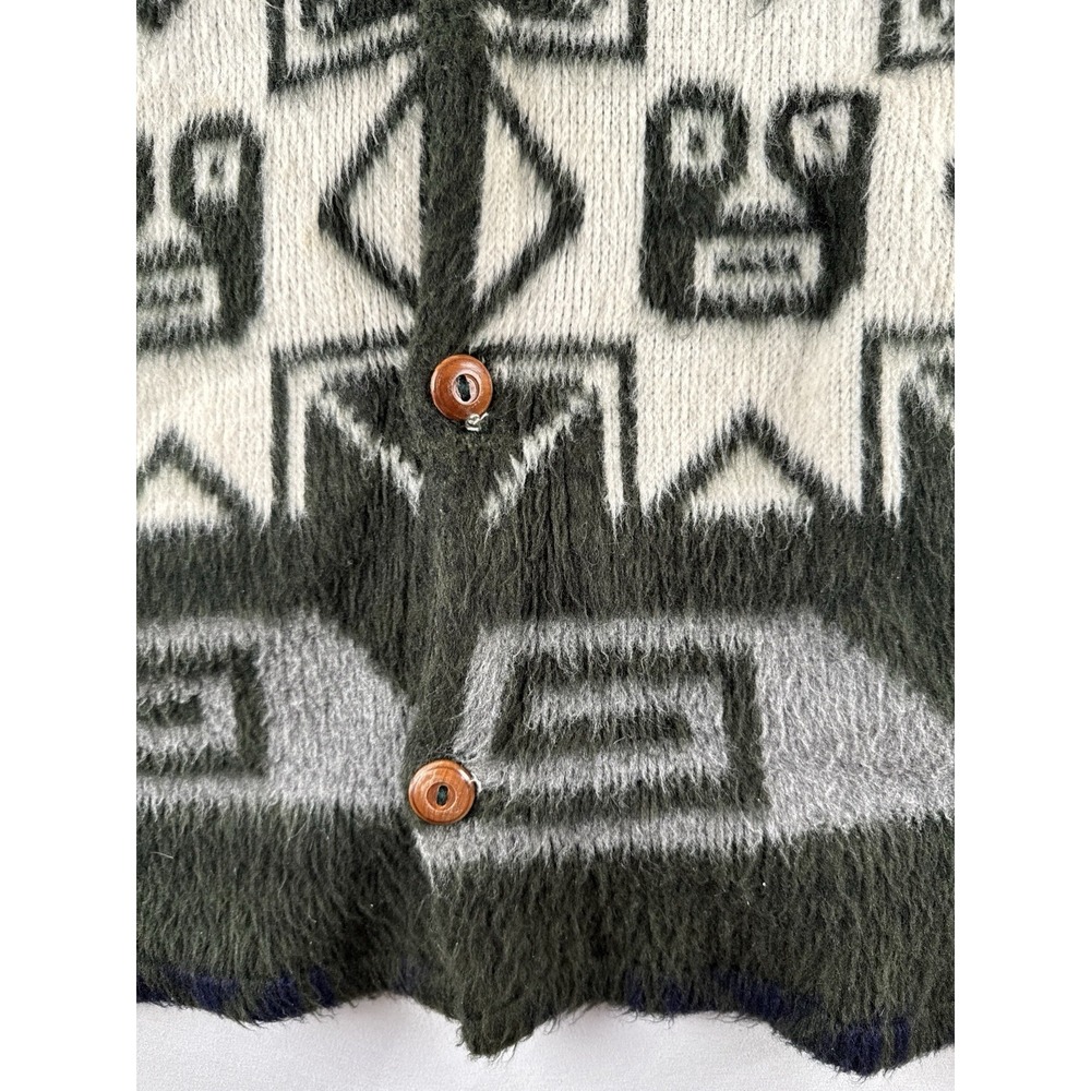 Vintage Artesanias Alpaca Wool Hooded Jacket Ecuador Llama Aztec Size XXL - Picture 7 of 16